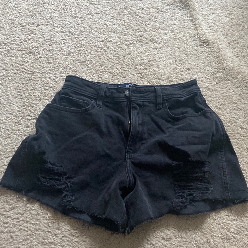 Hollister black jean shorts
